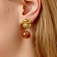 Annina 18K Gold Non-Tarnish Agate Drop Earrings