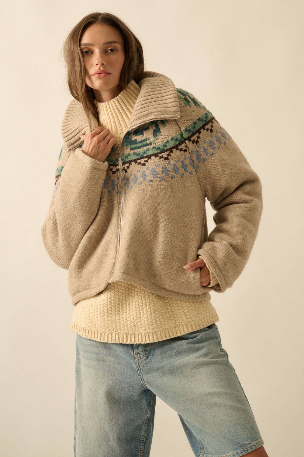 Olivia Fair Isle Sweater Jacket