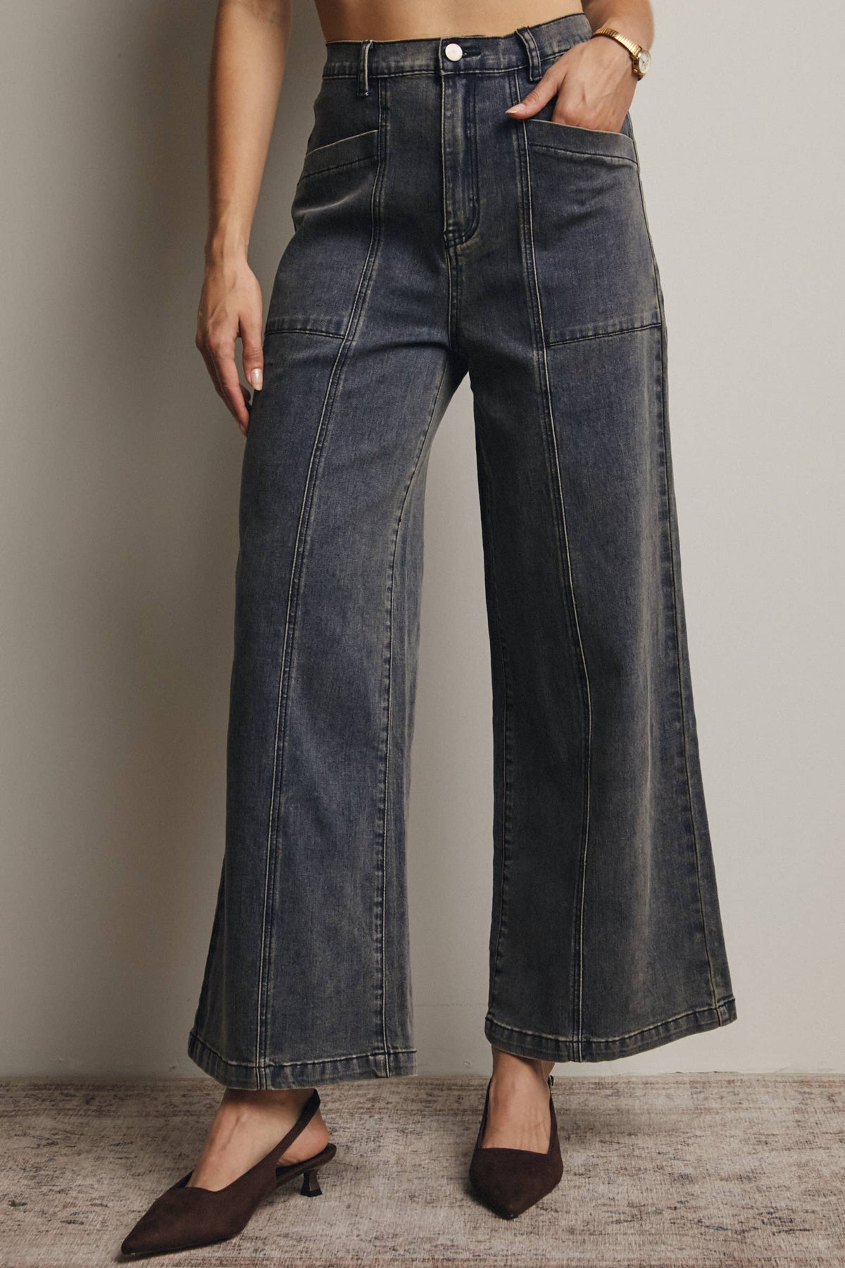 Scout Wide-Leg Stretch Denim Jeans