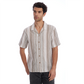 Phillip Vertical Stripe Textured Knit Button Up Shirt