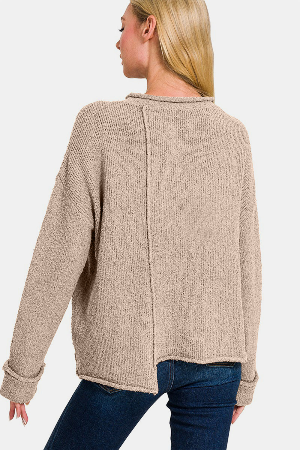 Winslet Asymmetrical Hem Sweater - Mocha