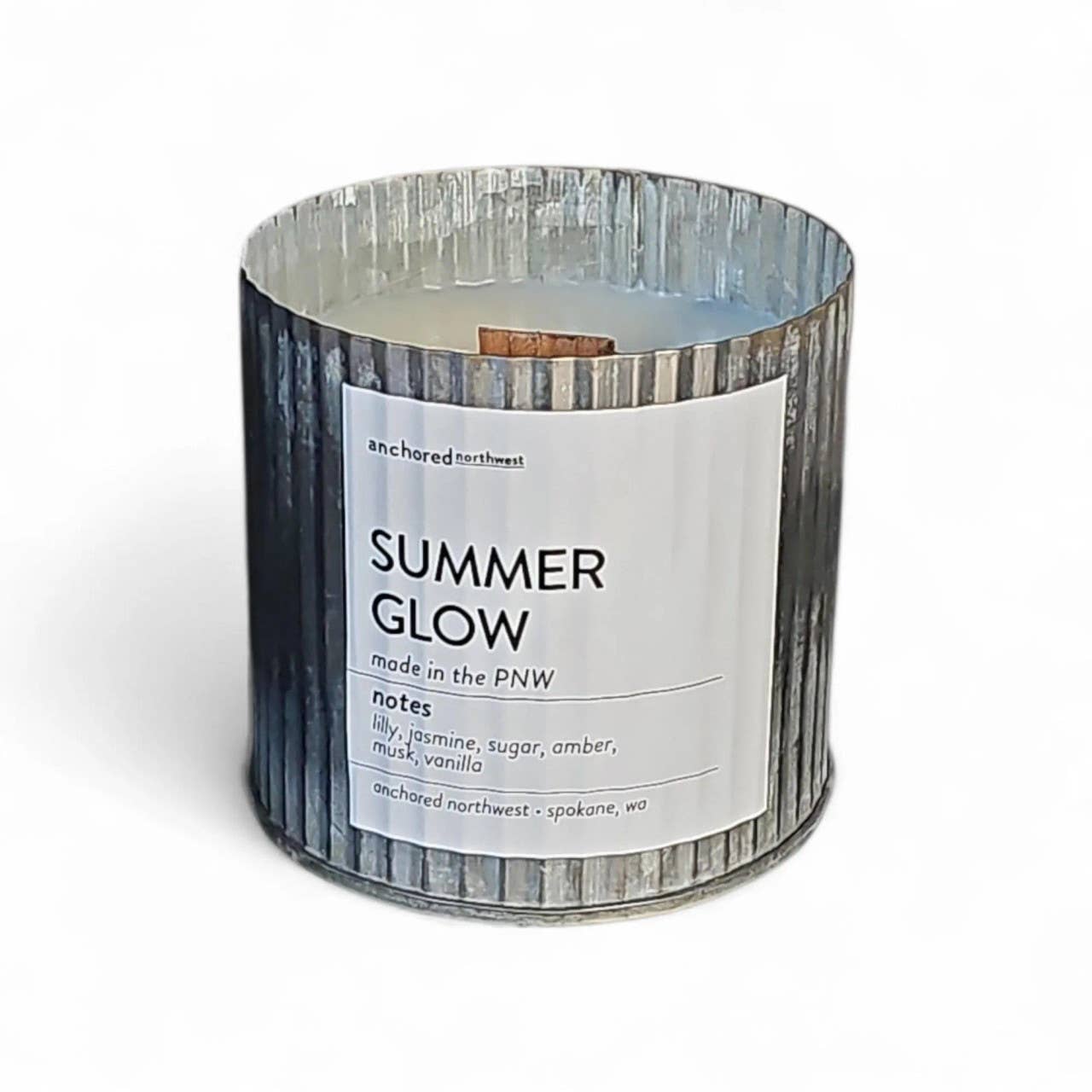 Summer Glow Rustic Wood Wick Candle