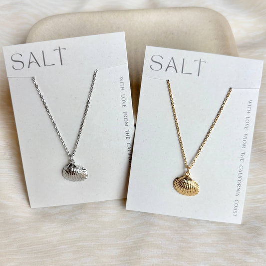 Scallop Seashell Necklace - Gold or Silver