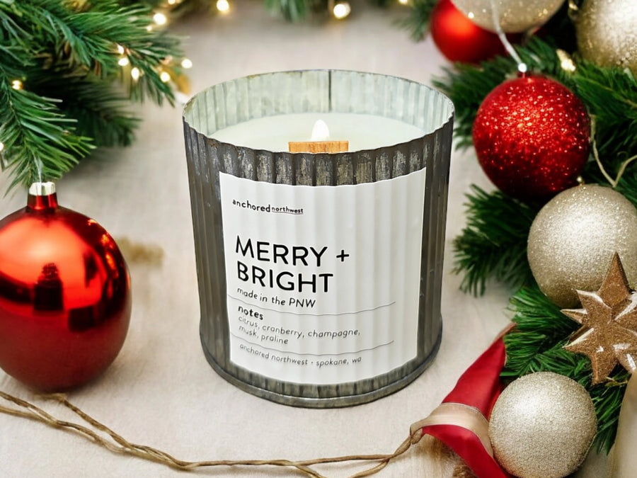 Merry & Bright Rustic Candle