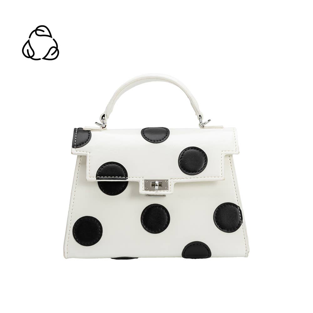 Maisel White Recycled Vegan Polka Dot Top Handle Bag