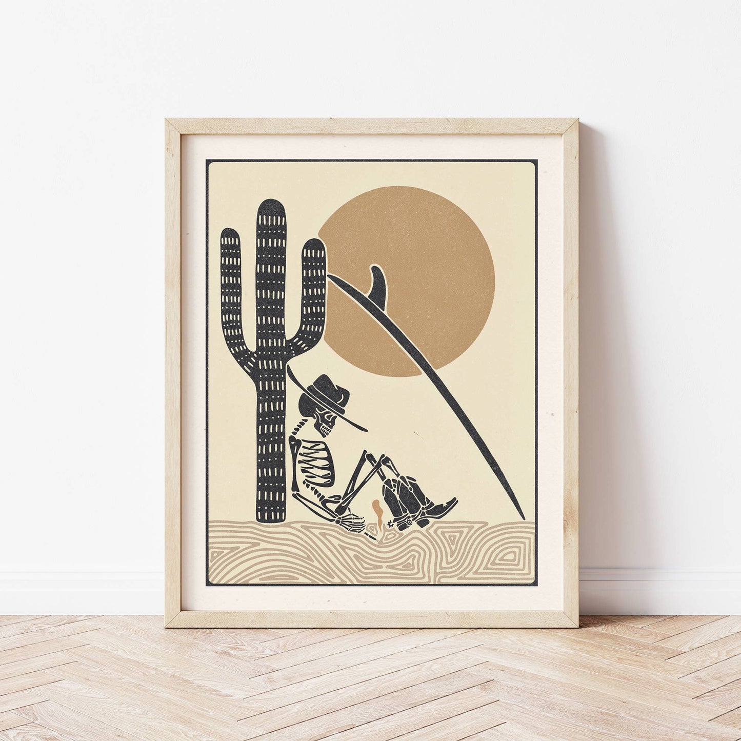 Prayin' For Waves | Surf Skeleton Art Print