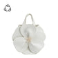 Monroe Ivory Flower Recycled Vegan Top Handle Bag