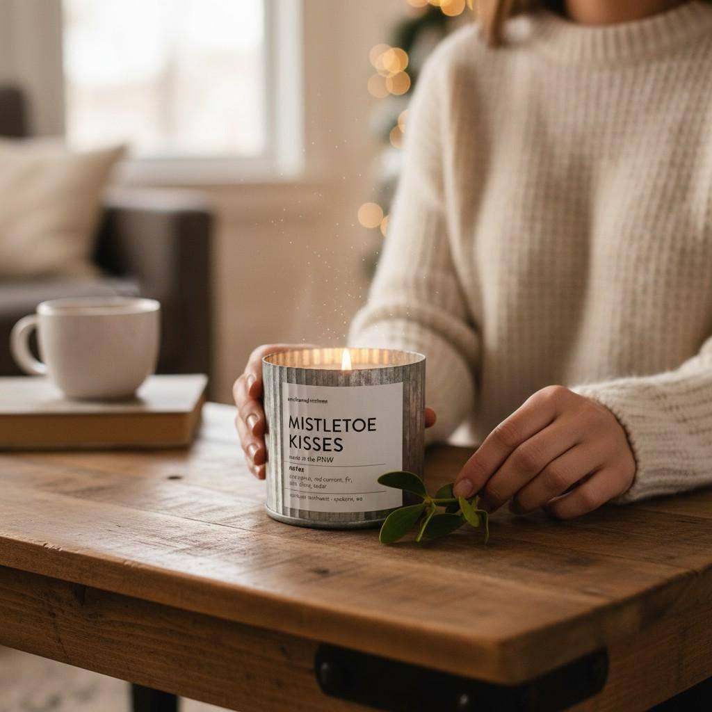 Lighthouse Rustic Wood Wick Candle