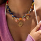 Sedona 18K Gold Non-Tarnish Sun Charm Braided Necklace