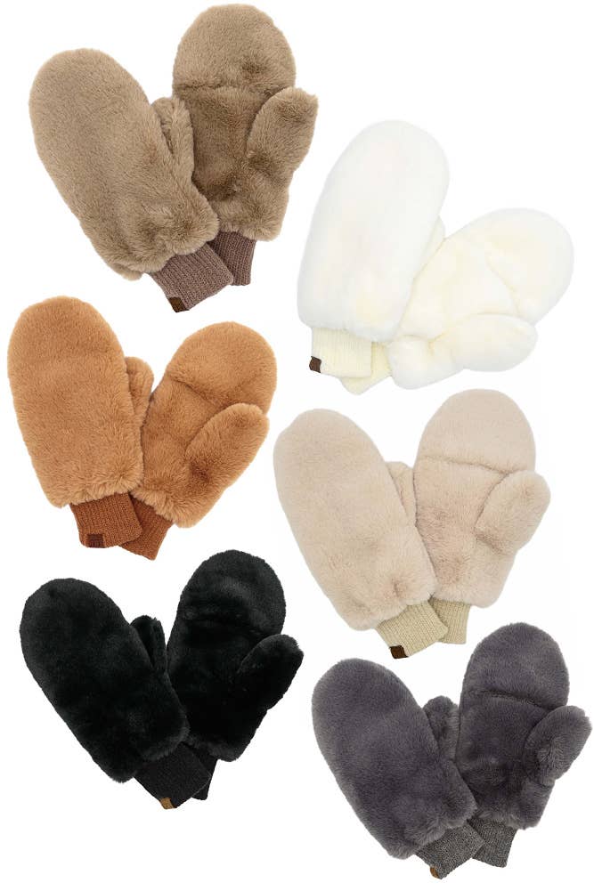 C.C Faux Fur Mittens with Shepherd Lining