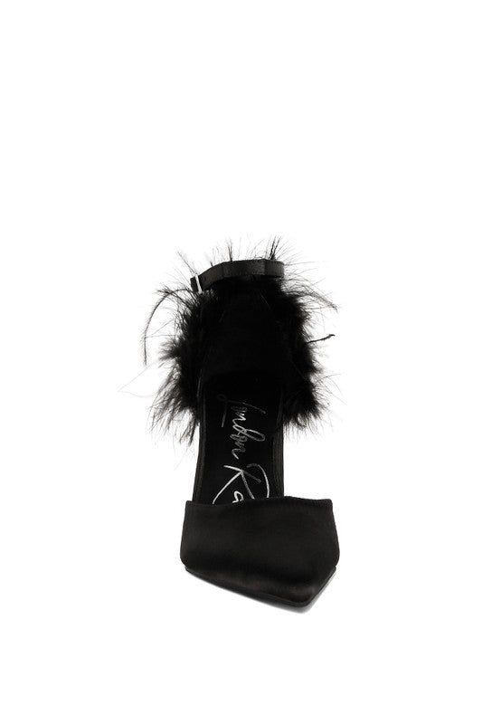 Palmetta Fur Block Heels