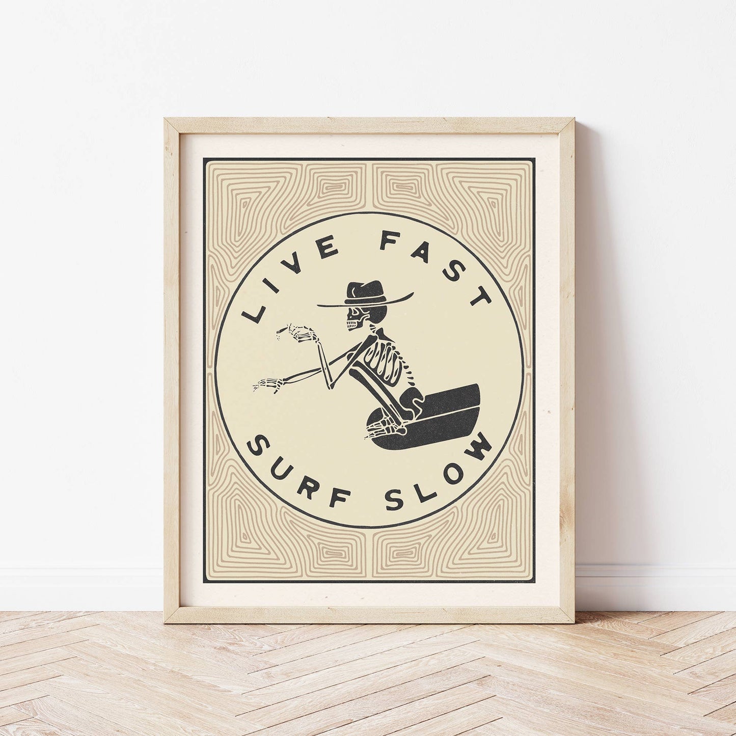 Live Fast Surf Slow | Surf Cowboy art print