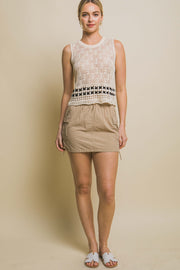 Shoreline Openwork Knit Tank