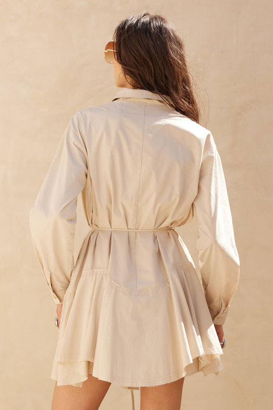 Ambrose Belted Handkerchief Shirt Romper