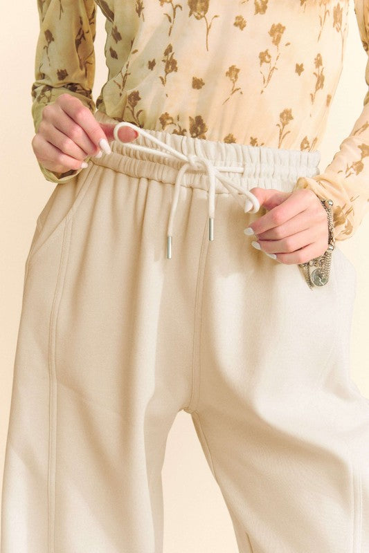 Braxton Drawstring Wide Leg Sweatpants