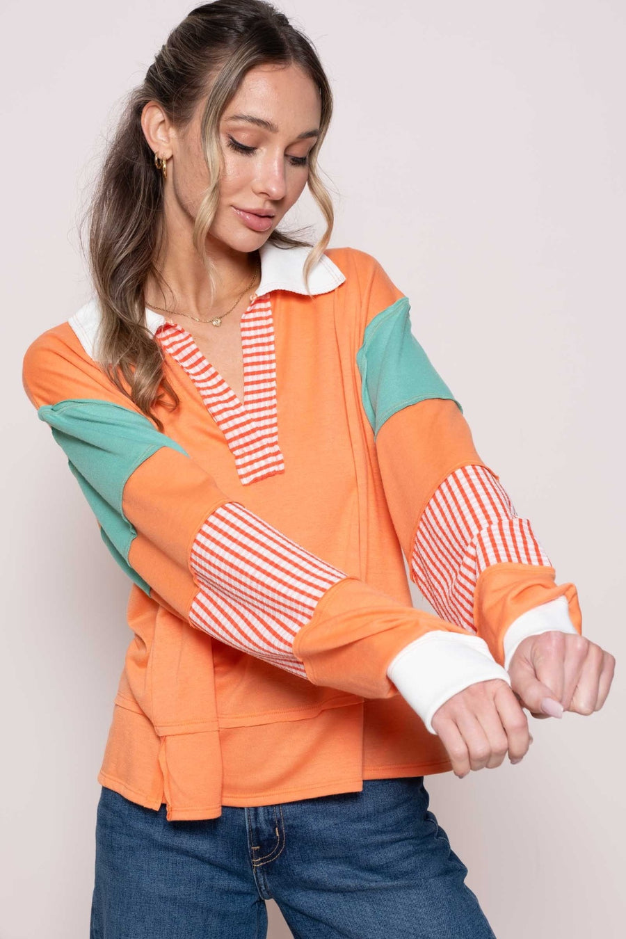 Blusa con bloques de color Manteo