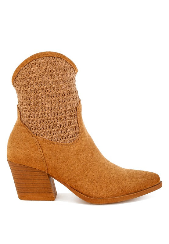 Bimmy Woven Pointy Western Boots