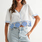 Maureen Crop Top With Shell Embroidered