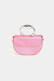 Bolso con asa superior semicircular brillante Fame