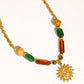 Brisa 18K Gold Non-Tarnish Beaded Sun Pendant Necklace