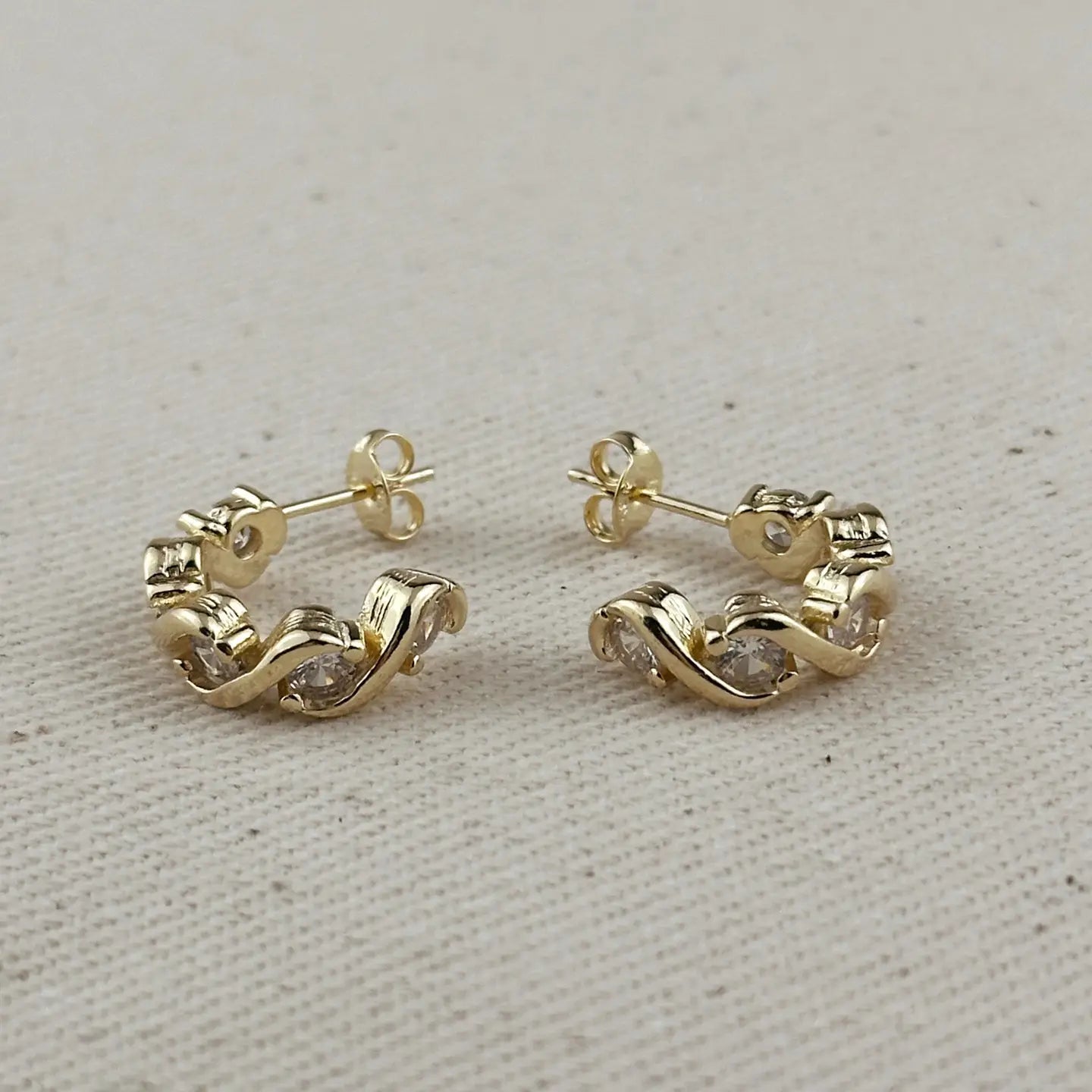 18k Gold Filled Infinity Cz C-Hoop Earrings