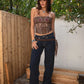 Dallas Floral Embroidered Bustier Top