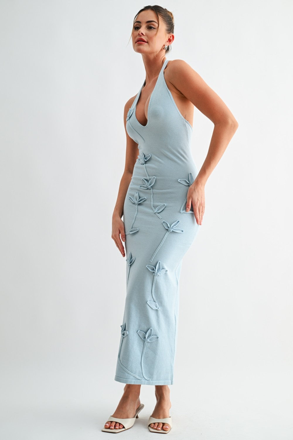 Petal Stitch Halter Knit Dress Petal Stitch Halter Knit Dress