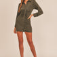 Kai Mini Shirt Dress - Dark Olive