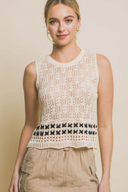 Shoreline Openwork Knit Tank