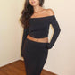 Eugenia Off The Shoulder Crop Top w/ Maxi Skirt