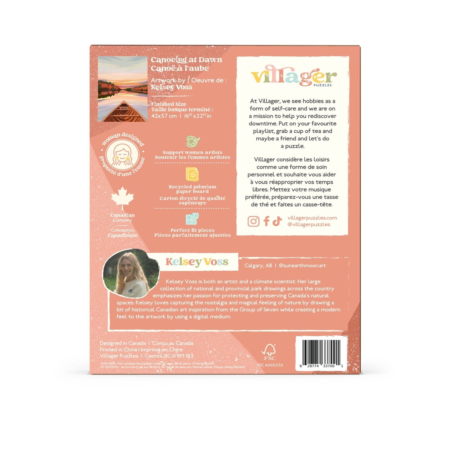 Canoeing at Dawn | 500-Piece Puzzle | Designed in Canada