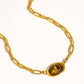 Shay 18K Gold Non-Tarnish Oval Stone Chain Necklace