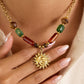 Brisa 18K Gold Non-Tarnish Beaded Sun Pendant Necklace