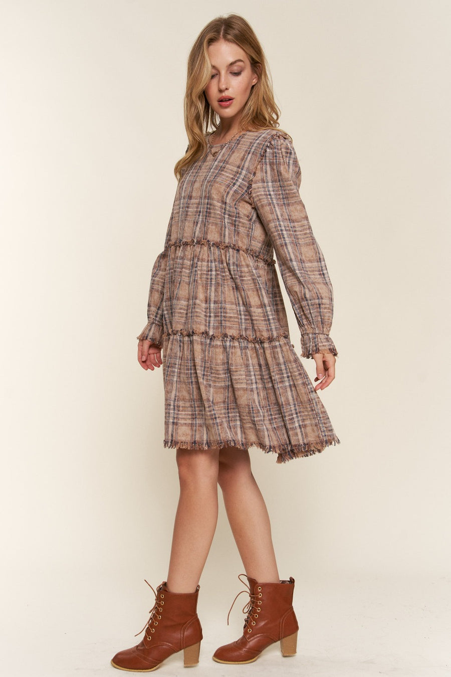 Bernard Plaid Mini Dress