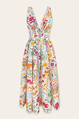 Sweetest Thing Plunging Corset Midi Dress