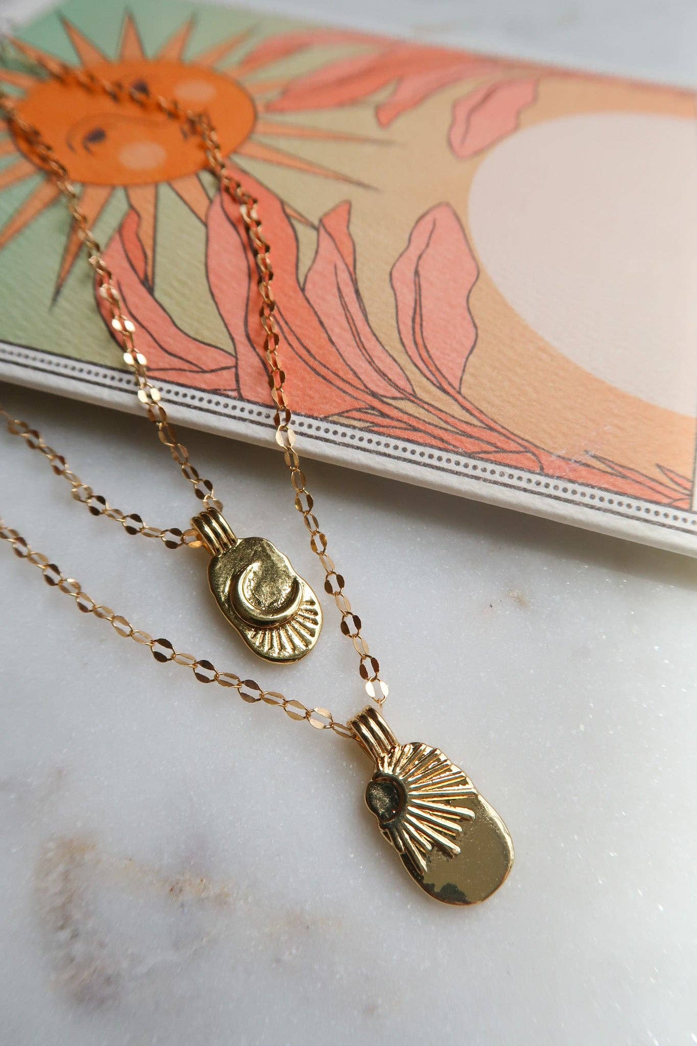 My Other Half Sun & Moon Friendship Necklaces
