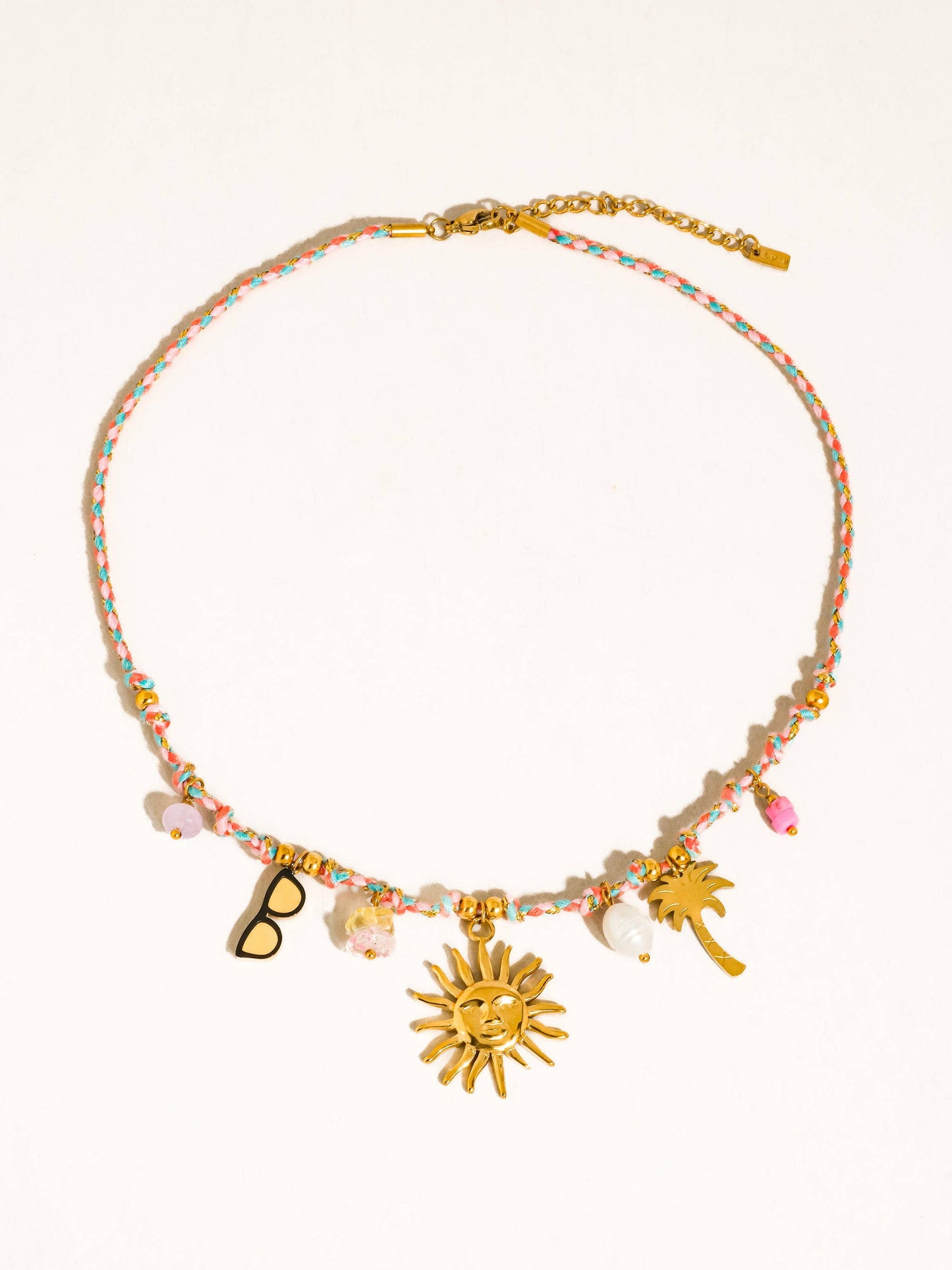 Sorrento 18K Gold Non-Tarnish Charm Beaded Sun Necklace