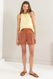 Sophie Pleated Linen Shorts