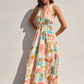 Moroccan Spring Crossed Back Strap Maxi Dress