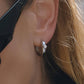 Dazzleon Silver CZ Solitaire  Hoop Earrings