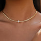 Wynter 18K Gold Non-Tarnish Marquise CZ Box Chain Choker
