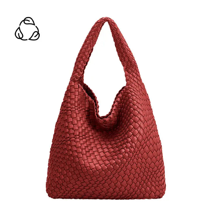 Johanna Large Recycled Vegan Shoulder Bag - Red