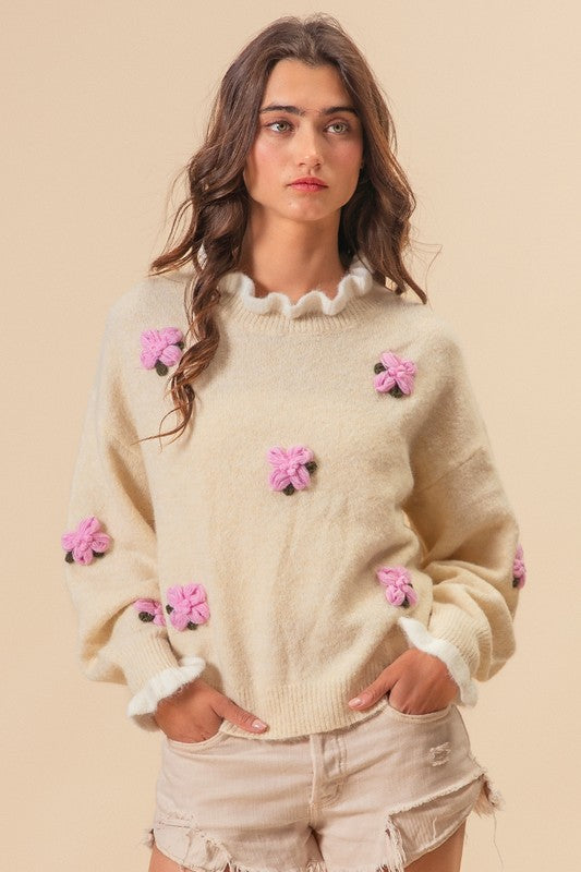 Wilfred Crochet Flower Sweater