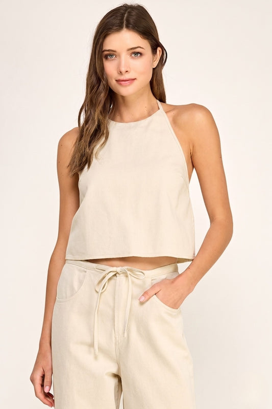 Kaelin Halter Neck Backless Top