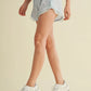 Palm Tree Active Shorts with Ruffle Trim
