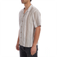 Phillip Vertical Stripe Textured Knit Button Up Shirt