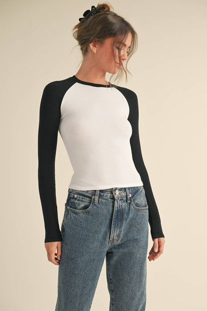 Y2K Raglan Long Sleeve Tee