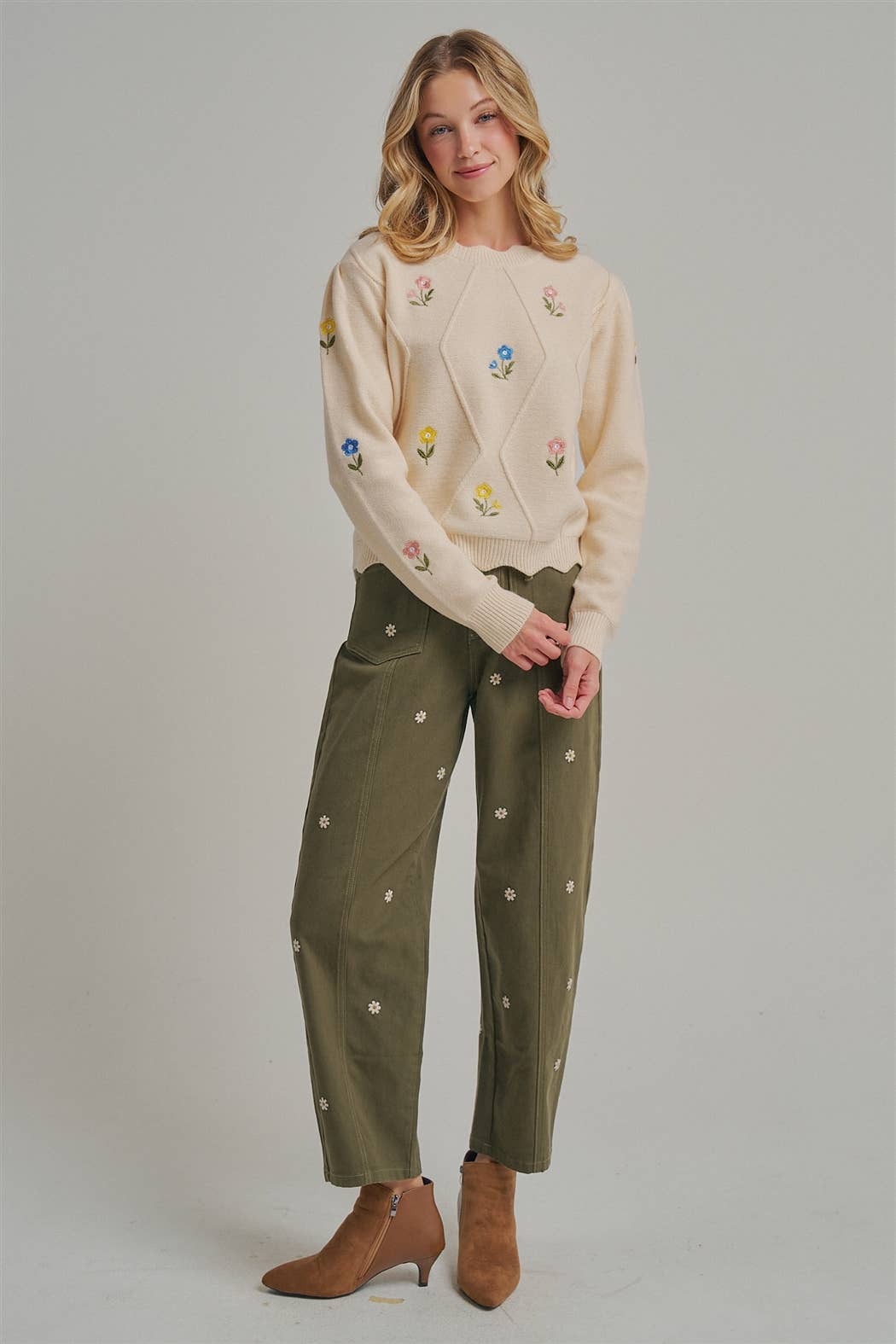 Kristin Embroidered Relaxed Pants