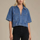 Sally Cropped Denim Top