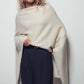 Raquel Asymmetrical Back Slit Knit Poncho